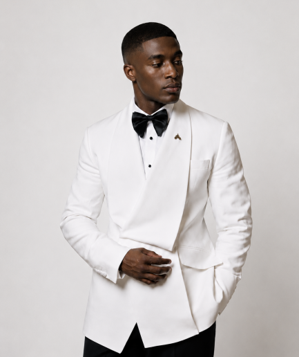The "Monarch" – Ivory Shawl Lapel Tuxedo