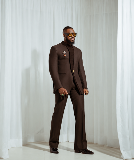 The "Dark Brown Command" – Multi-Layer Patterned Suit
