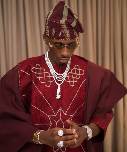 Burgundy Embroidered Agbada