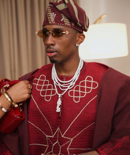 Burgundy Embroidered Agbada