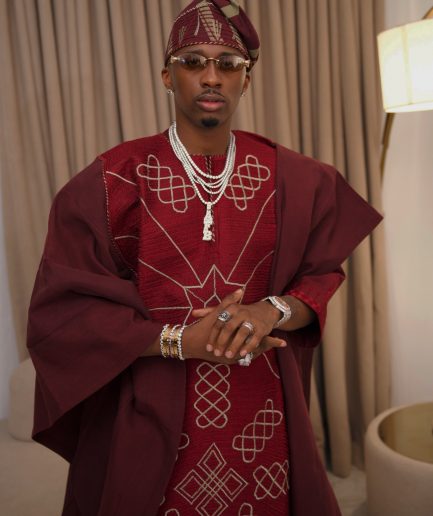 Burgundy Embroidered Agbada
