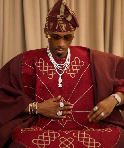 Burgundy Embroidered Agbada