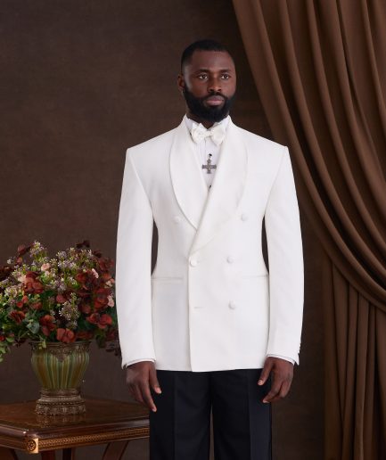 Ivory White Double-Breasted Suit