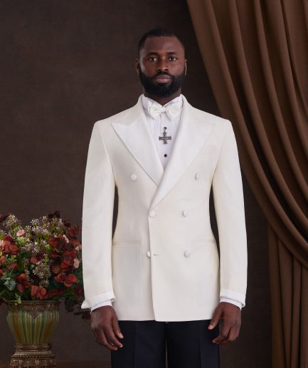 Ivory White Double-Breasted Suit