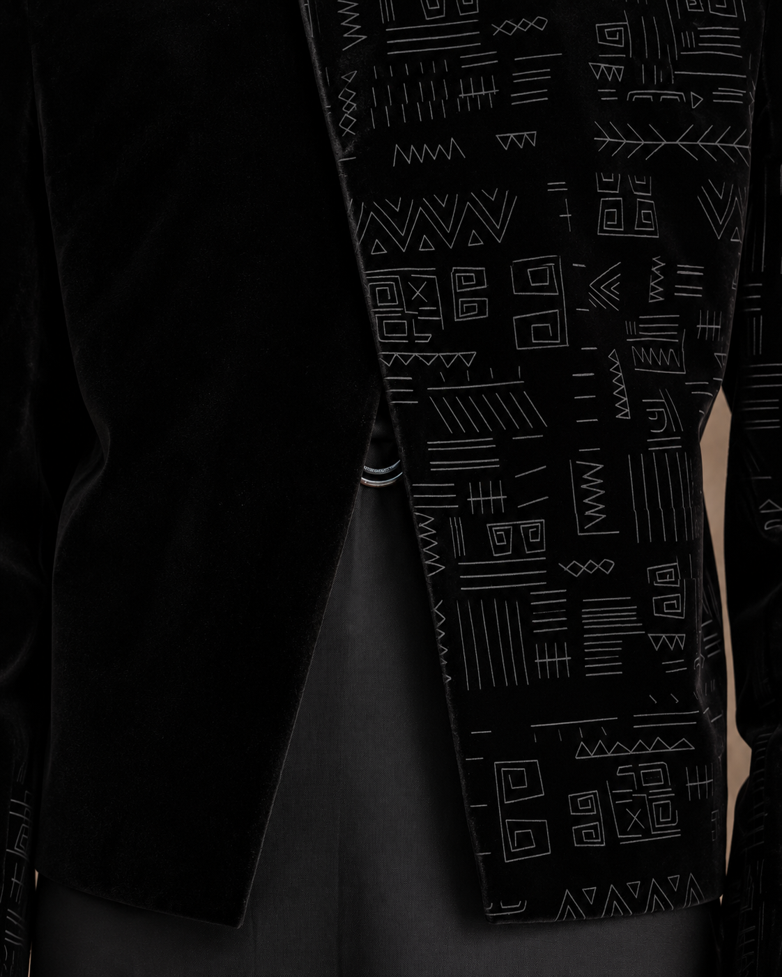 Shop black velvet jacket with kaftan - Deji & Kola A black velvet jacket with kaftan