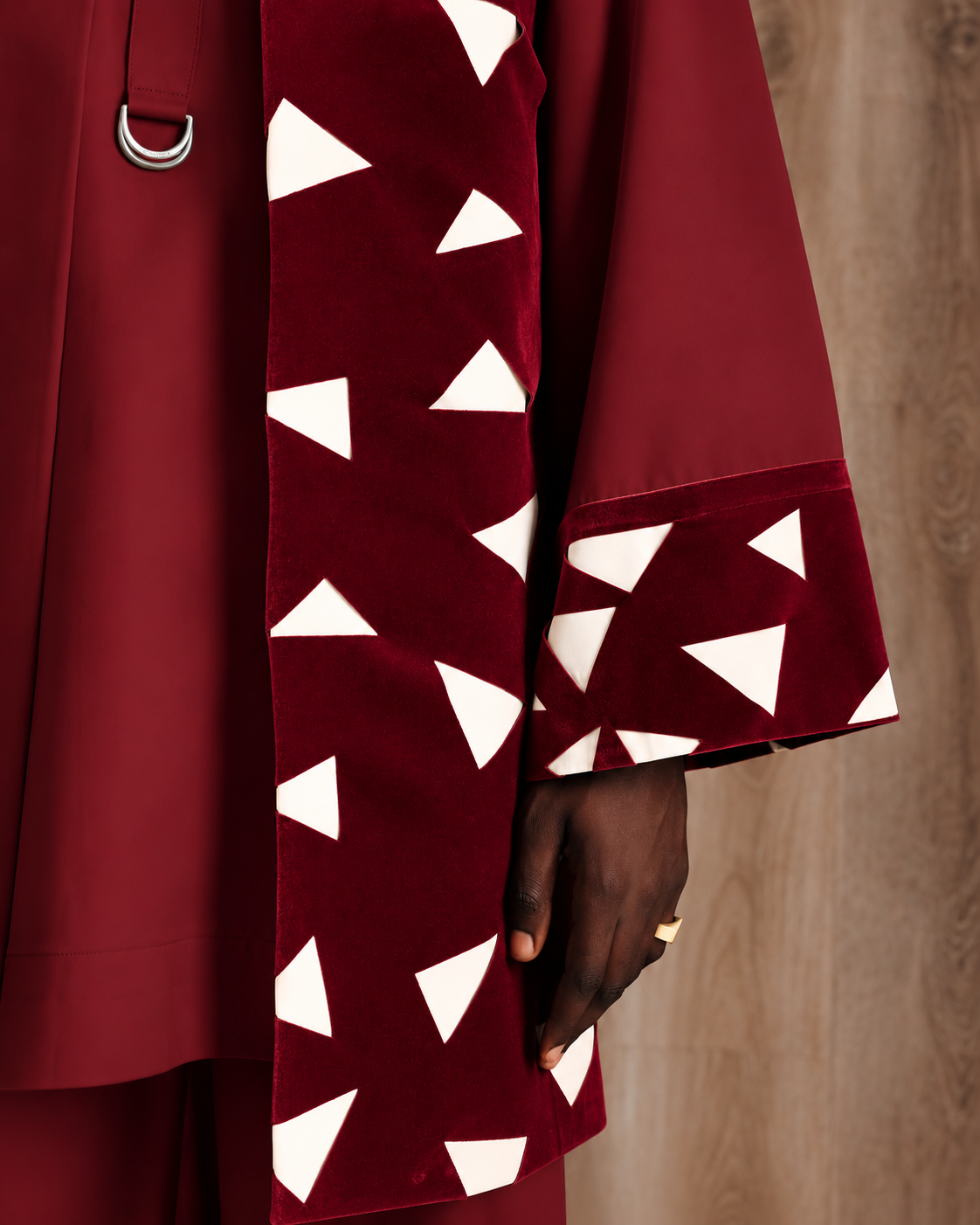 Shop Laser Cut Burgundy Kimono - Deji & Kola Burgundy Kimono