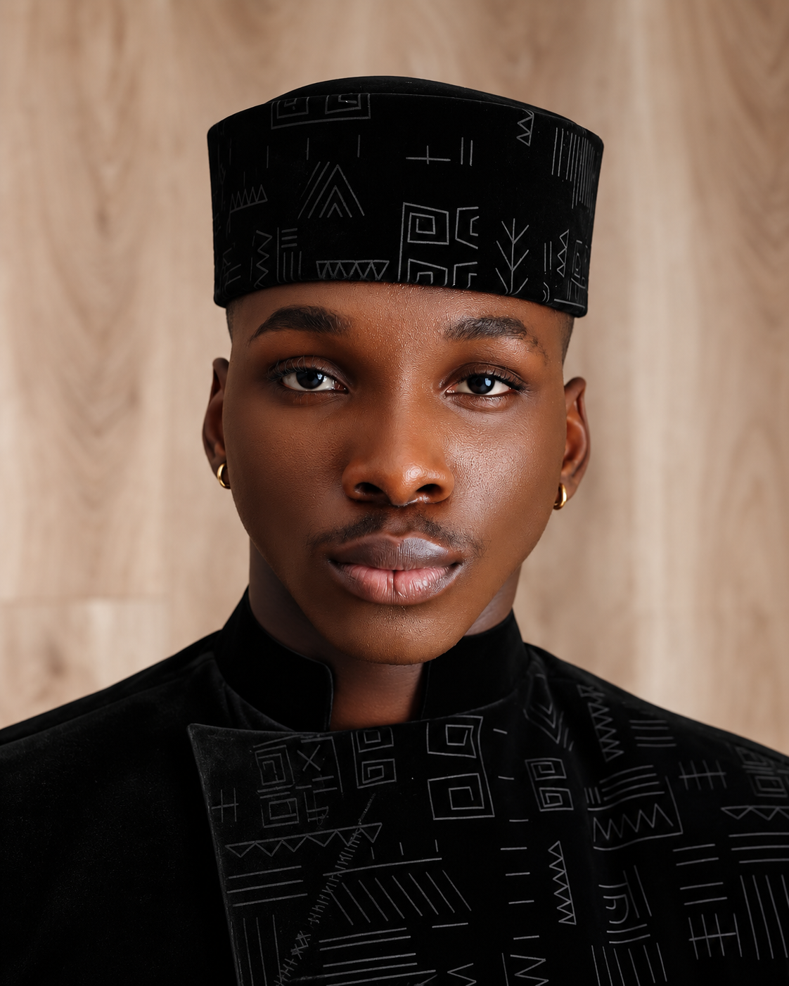 Shop black velvet jacket with kaftan - Deji & Kola A black velvet jacket with kaftan