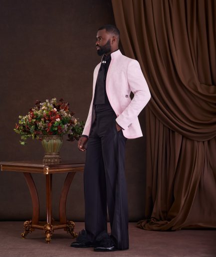 Pink Floral Safari Tuxedo Suit